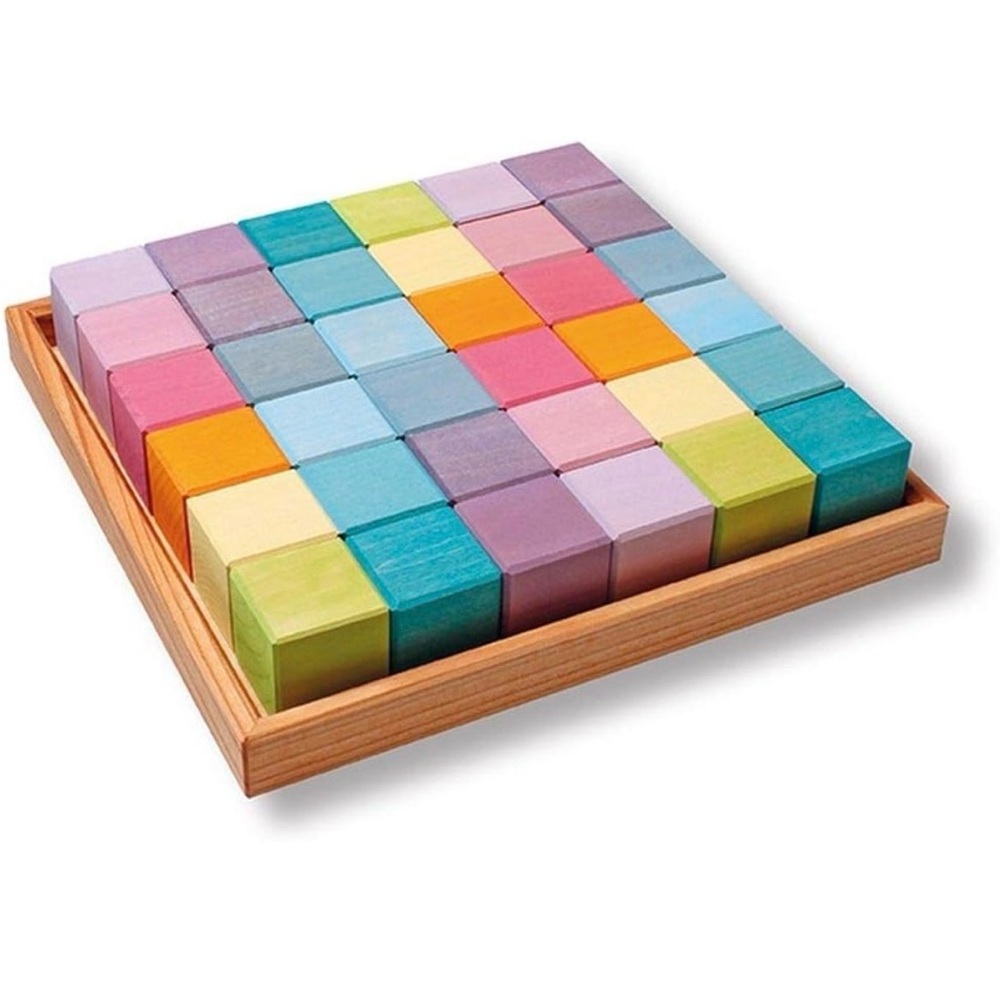 Grimm's Spiel und Holz Design Pastel Wooden Block Set